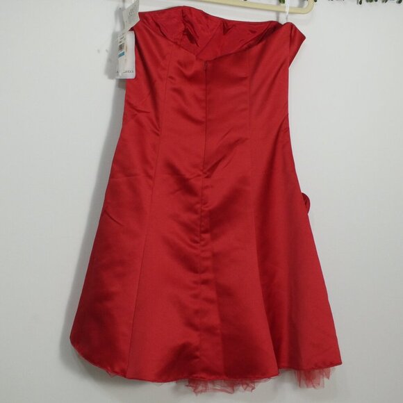 Vintage Jessica McClintock for Gunne Sax Strapless Formal Prom Dress Red 9/10 - Picture 6 of 15